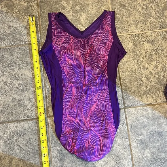 Purple and Pink Gymnastics Leotard - Picture 2 of 2